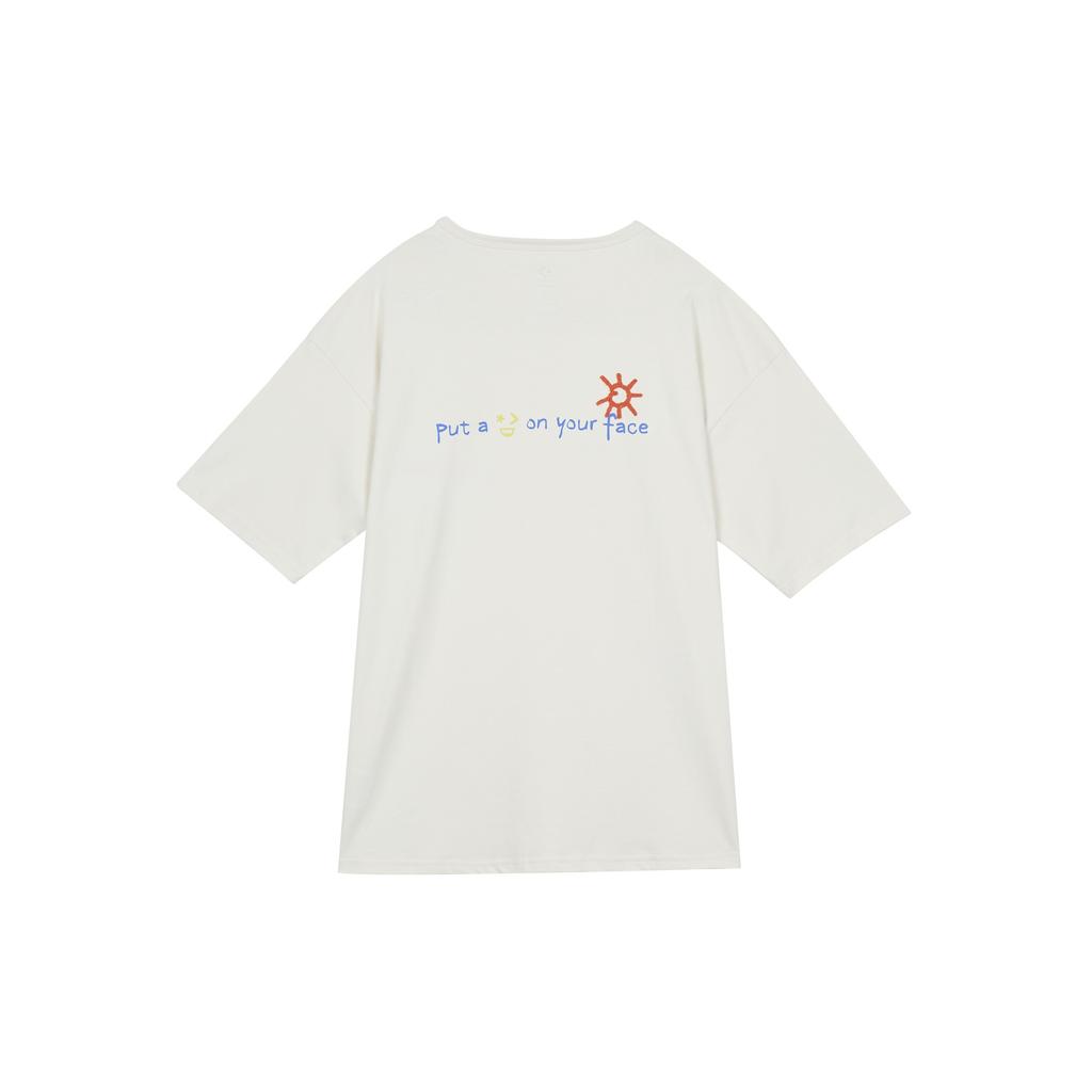 Converse Put-a-Smile-On-Your-Face Logo T-Shirt Asia Sizing 'White' Unisex 10024879-A01