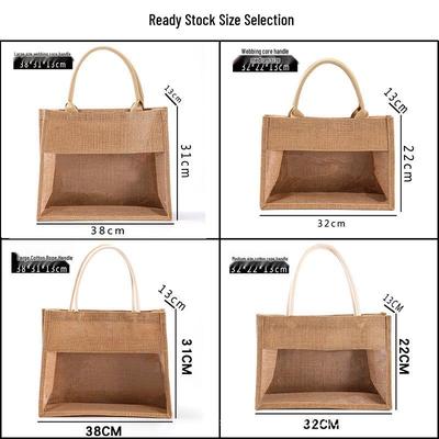 Retro Patchwork Jutesäcke: Jutebeutel mit individuellem Logo-Druck, DIY-Leinen-Handtaschen aus Jute, Baumwoll-Leinen-Taschen
