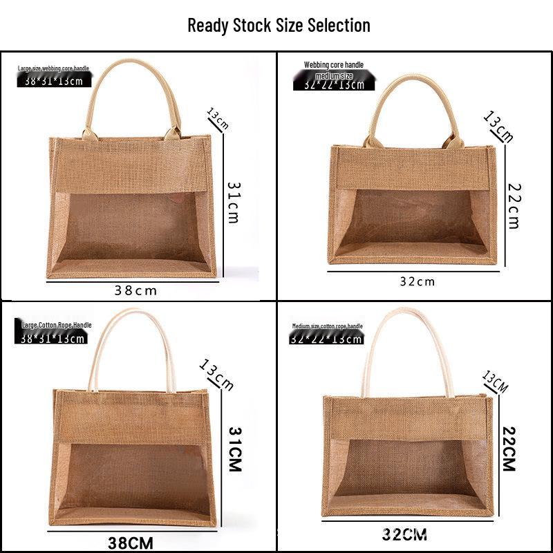 Retro Patchwork Hessian Sacks: Burlap Bags with Custom Logo Print, Jute DIY Linen Handbags, Cotton Linen Bags