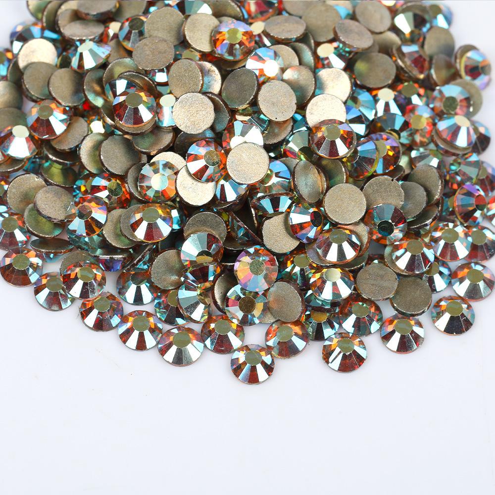 Gold Bottom Colored Glass Flat Bottom Diamond Nail Drill, Mobile Phone Accessories Sticker Diamond Diy Rhinestone Jewelry Accessories