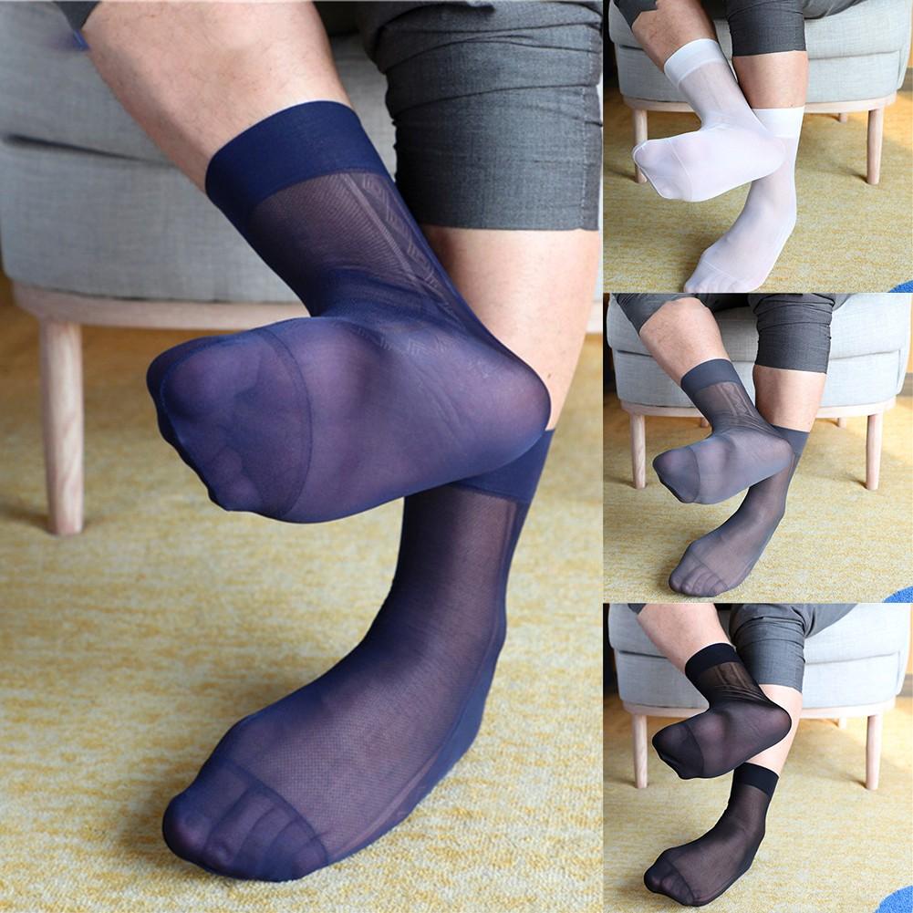 Herren Socken Elastisch Abend Formal Leicht Durchsichtig