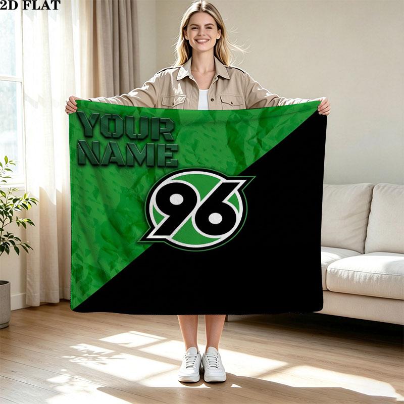 1PC Hannover 96 Custom Name Patterned Flannel Blanket Suitable For All Seasons for Home Decor Warmth and Comfort Gifts Holiday Present