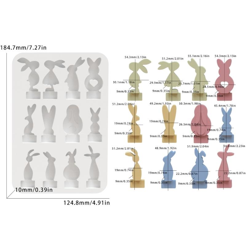 Versatile Rabbit Shape Decorations Mold Easter Rabbit Ornament Mold For Customizable Candle Holders And Decorations