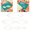 Juego de 6 Piezas de Plantillas Ovaladas de Acrílico Transparente, Plantillas de Reglas de Patchwork de Acrílico Transparente de 1" 2" 3" 4" 5" 6" Plantilla de 2,5 mm de Espesor