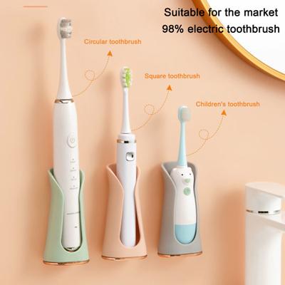 Spazzolino da denti con supporto di drenaggio Scaffale portaspazzolino in silicone elettrico salvaspazio da 2 pezzi montato a parete