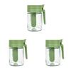 3PCS Sealed Glass Seasoning Can Moisture-Proof Seasoning Jar 2 In 1 Glass Spice Bottle  for Kitchen