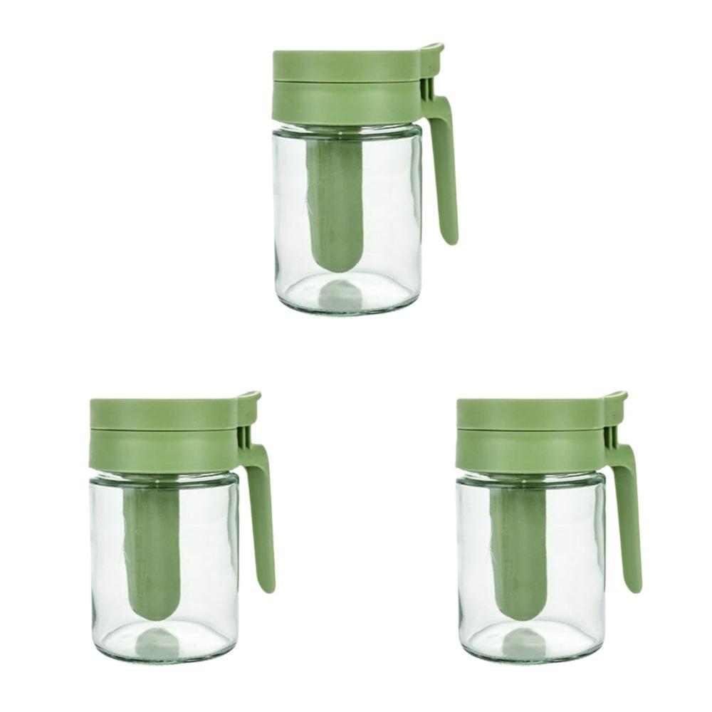 3PCS Sealed Glass Seasoning Can Moisture-Proof Seasoning Jar 2 In 1 Glass Spice Bottle for Kitchen