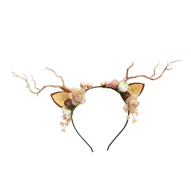 Cute Tree Branch Reindeer Antler Hair Hoop Women Photography Makeup Headband for Christmas Party Hair Accessories