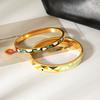 Stainless Steel Oil-drop Bangle, European and American Retro Colorful Enamel Bracelet, Versatile Design Hand Jewelry
