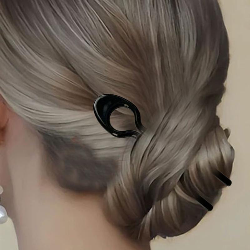 12PCS French Twists Hairpins Practical Plastic U Shaped Pins Hair Accessories For Secure Updos Fine To Long Hair