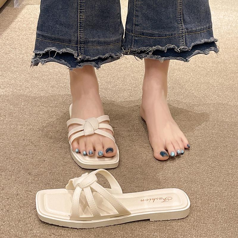Lady style wear flat-bottomed women's slippers summer style casual versatile beach soft bottom non-slip show feet thin women's slippers