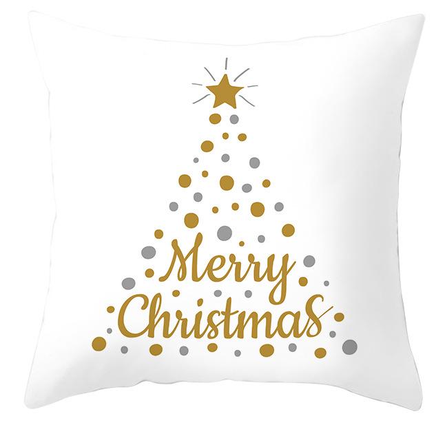 New Christmas Golden Snowflake Peach Leather Velvet Pillowcase Home Sofa Pillow Cushion Cover