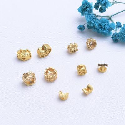 Gold-Plated Lotus Fu Spacer Beads for DIY Jewelry Accessories