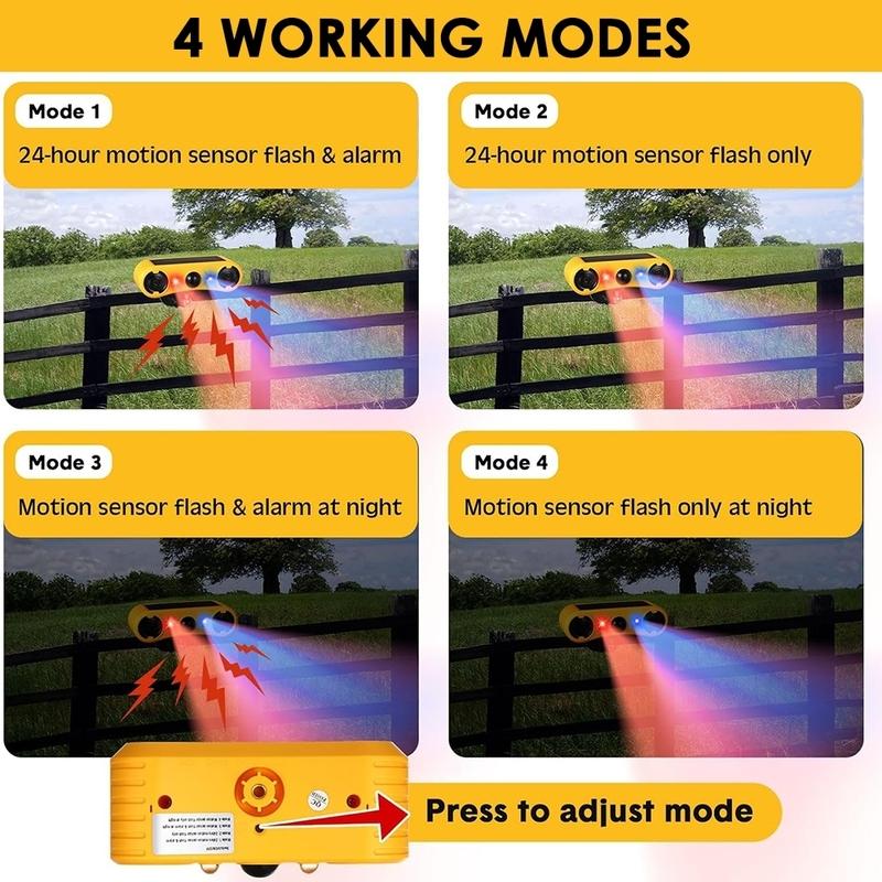 Outdoor Waterproof Solar Motion Alarm Detector Infrared Detector 130dB 13 Sound Siren Alarm Lights, Security Alarm Sensor
