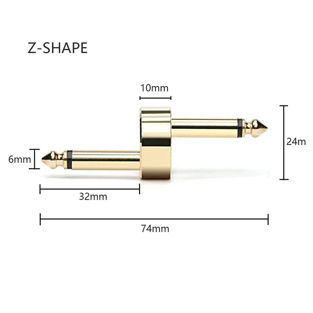 DanYun Effector Connecting Plug Crank Set of 4 6.35mm Patch Cables, Pure Copper, High Transmission Efficiency, for Guitar, Effects Pedal, Shielded
