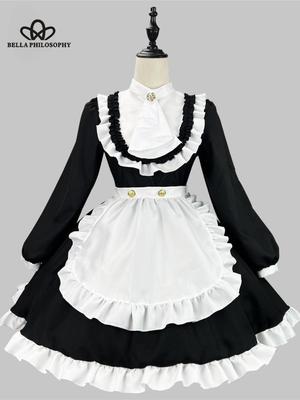 2023Rochie de menajeră pentru femeie ținută de slujbă rochie șorț rochie încrucișată rochie de menajeră uniforme japoneze costum cosplay de Halloween