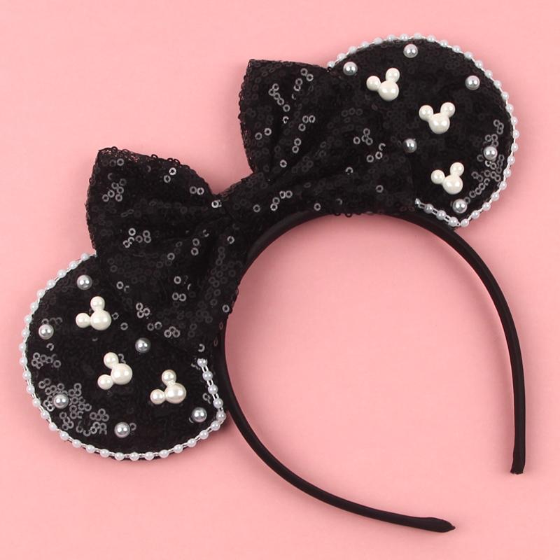 Ny Trendig Musöron Hårband Mickey 3.3" Sammet För Flickor Mjuk Rosett Hårband Halloween Festival Fest Resa DIY Håraccessoarer