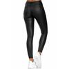 Women Ladies Stretch Slim Leather Trousers Skinny Solid Tapered Bottom Pants Casual