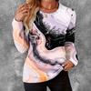 Spring and Autumn Round Neck Abstract Pattern 3D Printed Top Fashionable Casual Long Sleeved Women's T-shirts