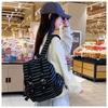 Korean Retro Stripe Backpack: Versatile, Large Capacity for Students