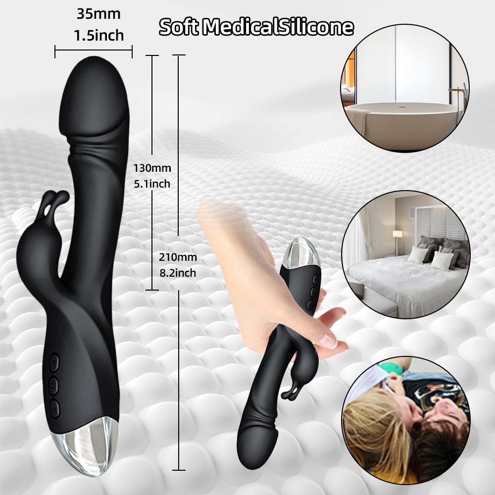 Králičí vibrátor pro ženy Výkonný bod G Stimulátor ženského klitorisu Vagina Masáž bradavek Dildo Tichá erotická hračka pro dospělé