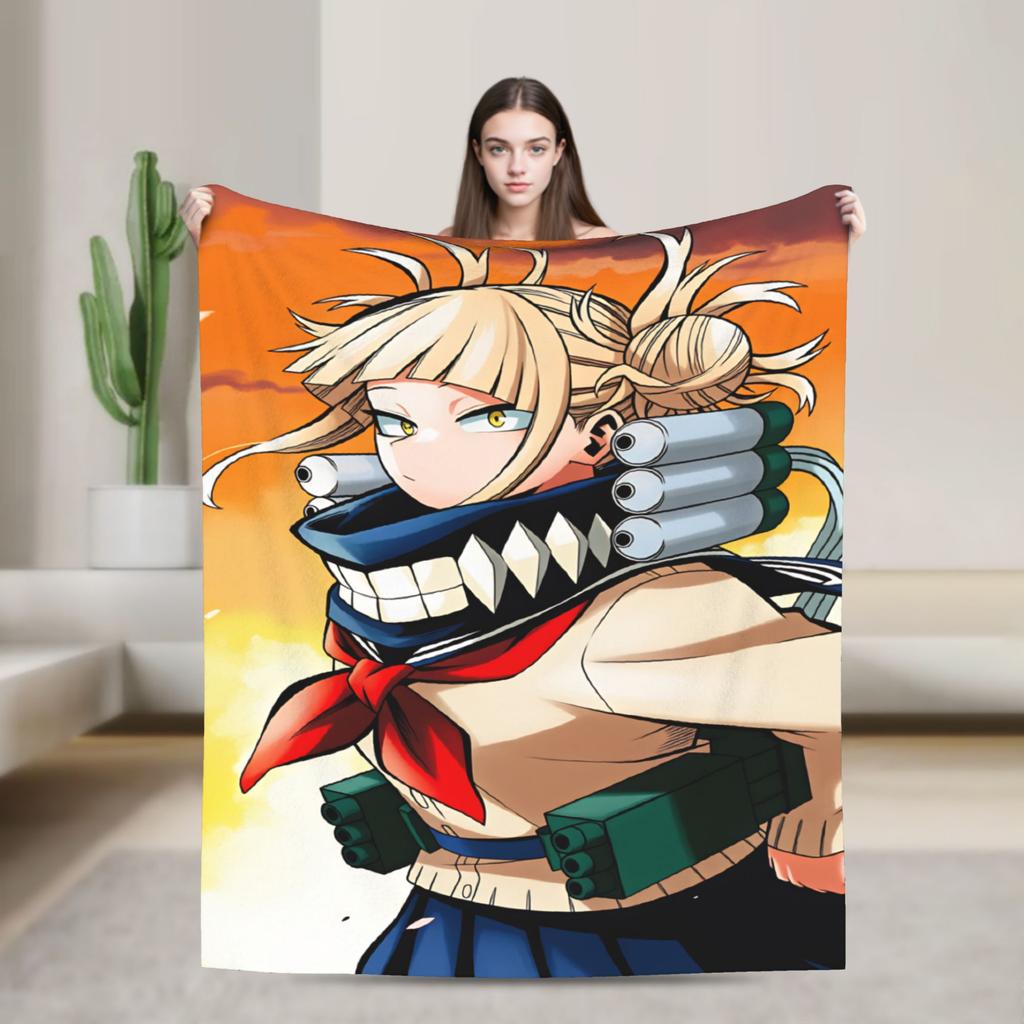 My Hero Academia Himiko Toga Warm Soft Blanket Camping Plush Bedding Throws Living Room Flannel Bedspread Sofa Bed Cover
