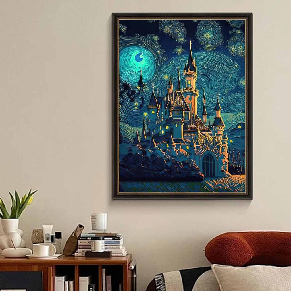 Full Round Diamond Painting The Psychedelic Castle Art Rhinestone Picture Mosaic DIY 5D Cross Stitch Embroidery Home Decoration