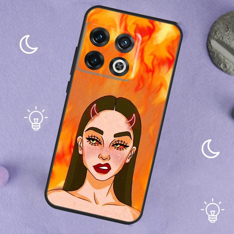 Aesthetic Devil Woman Bad Girl For OnePlus 15 13 12 11 13R 12R 10R 13T 10T 8T Case For OnePlus Nord 5 CE 3 2 4 Lite N20 N30