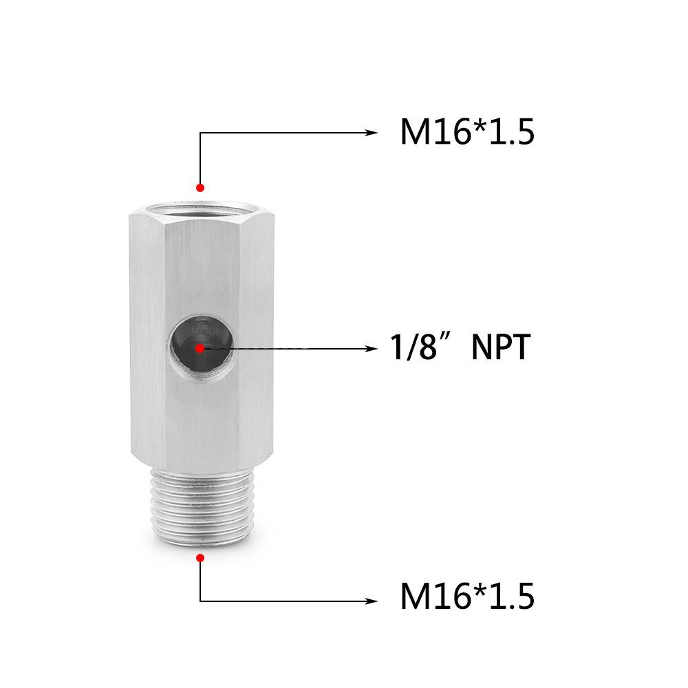 Universal Oil Pressure Sensor Connector Tee with 1/8 NPT Stainless Steel for Turbocharger