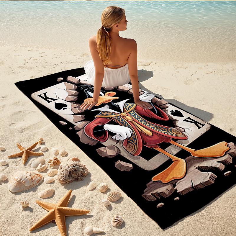 1Pc Cards Beach Towel, Quick Dry, Multi-Use for Beach Pool Gym Yoga Home Travel, Christmas, Halloween, Xmas Gift M929339