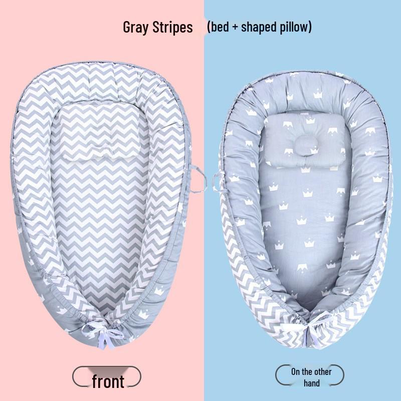 Tragbares Baby-Nestbett mit abnehmbaren waschbaren Stoßstangenpolstern - Faltbares und beruhigendes Design
