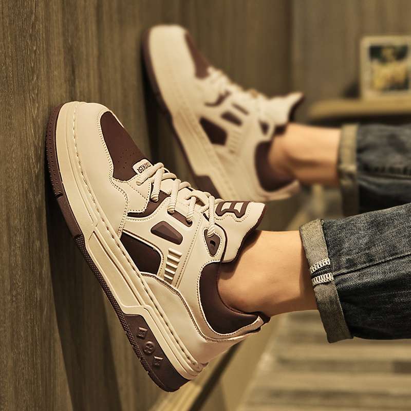 Men's shoes summer versatile trend casual niche black and white board shoes men's youth sports thick sole heightening small white tide shoes