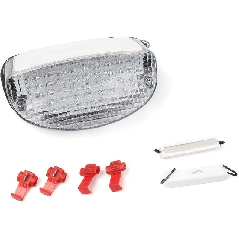 

Mallofusa Motorcycle LED Tail Light Integrated Turn Signal Brake Taillight Compatible for SUZUKI GSX650F 2008-2009/ GS500F 2003-2005/1999-2005 HONDA Clear Len
