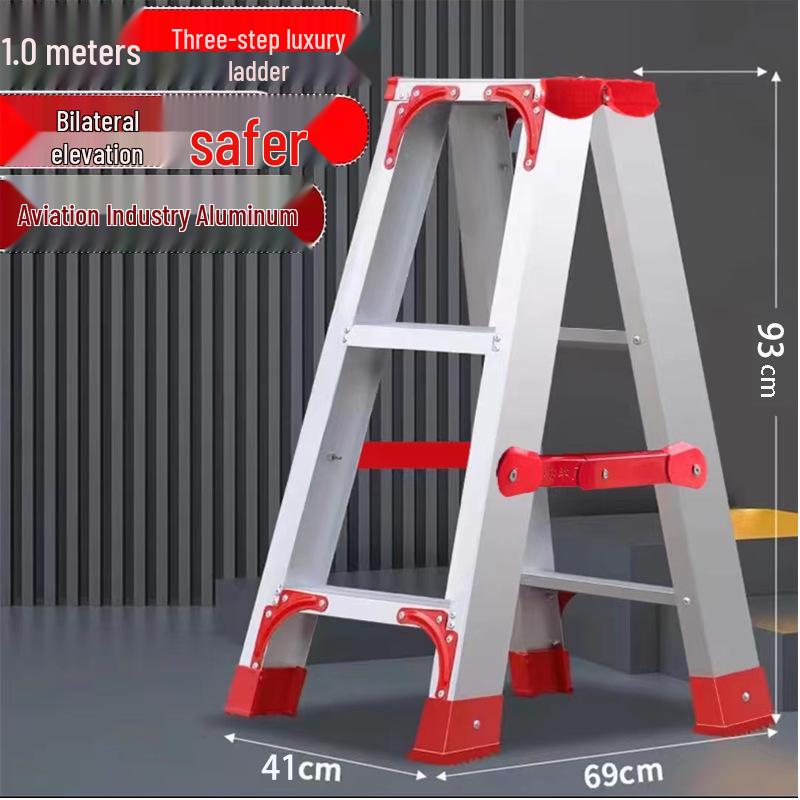 Extra Thick Aluminum Alloy Folding Herringbone Ladder for Home and Engineering Use