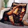 Halloween Michael Myers Throw Blanket - Cozy Plush Fleece Blanket Featuring Iconic Horror Movie Design with Michael Myers and Ki