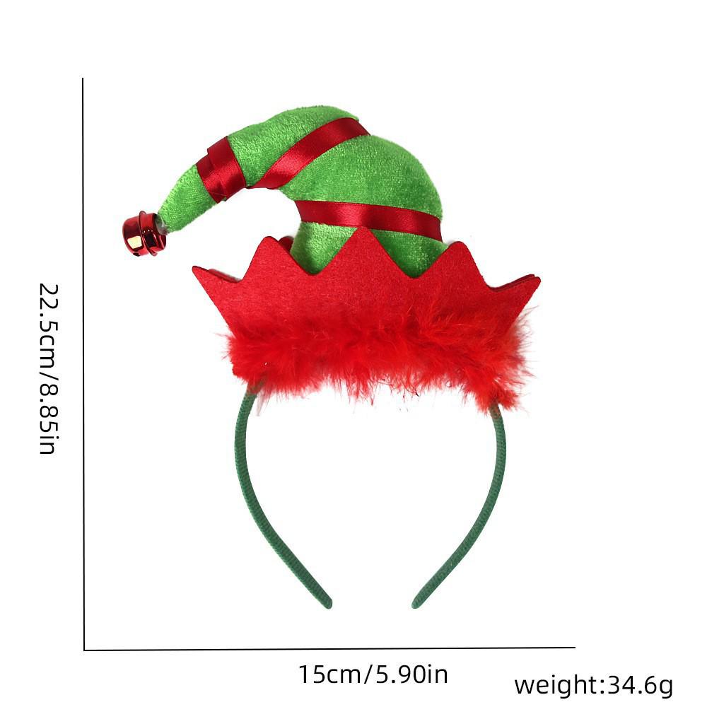 Elf Hat Christmas Headband - Festive Headwear for Kids & Adults, Party Supplies with Santa Claus Leg Design
