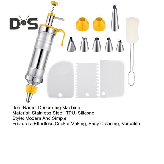 13 ks sada na zdobení dortů z nerezové oceli, stroj na výrobu sušenek, lis na sušenky, opakovaně použitelná sada na zdobení polevy na dorty a muffiny.