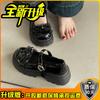 Japanese cute bow with lace platform small leather shoes women's 2025 summer new versatile Mary Jane single shoes