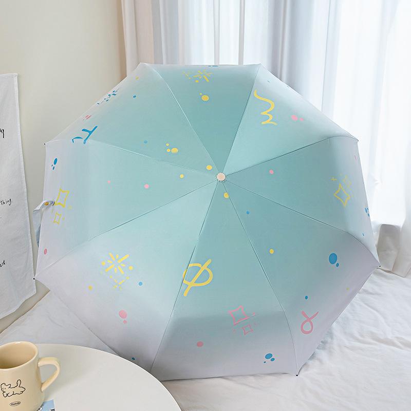 Small fresh eight-bone vinyl parasol cute cartoon red nose sun umbrella