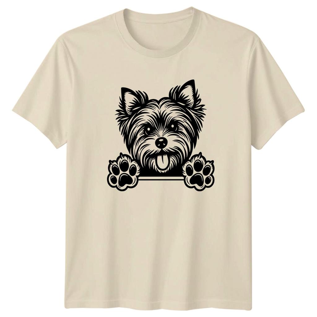 Yorkshire Terrier Dog Peeking Paws Animals Unisexs TShirt Unisex Tee Graphic Unisex