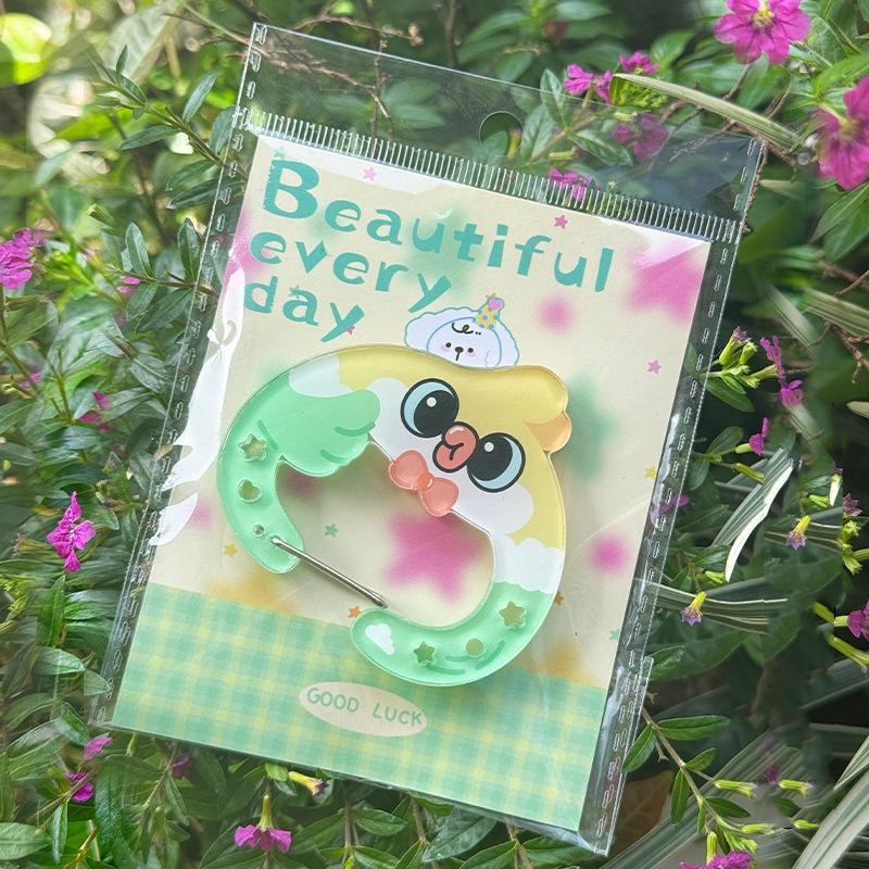 Cartoon-Tiere Karabiner Bergsteiger-Schnalle Poröse Acryl-Schnalle Schlüsselanhänger Rucksack-Ornament Mehrzweck-Schlüsselanhänger-Haken