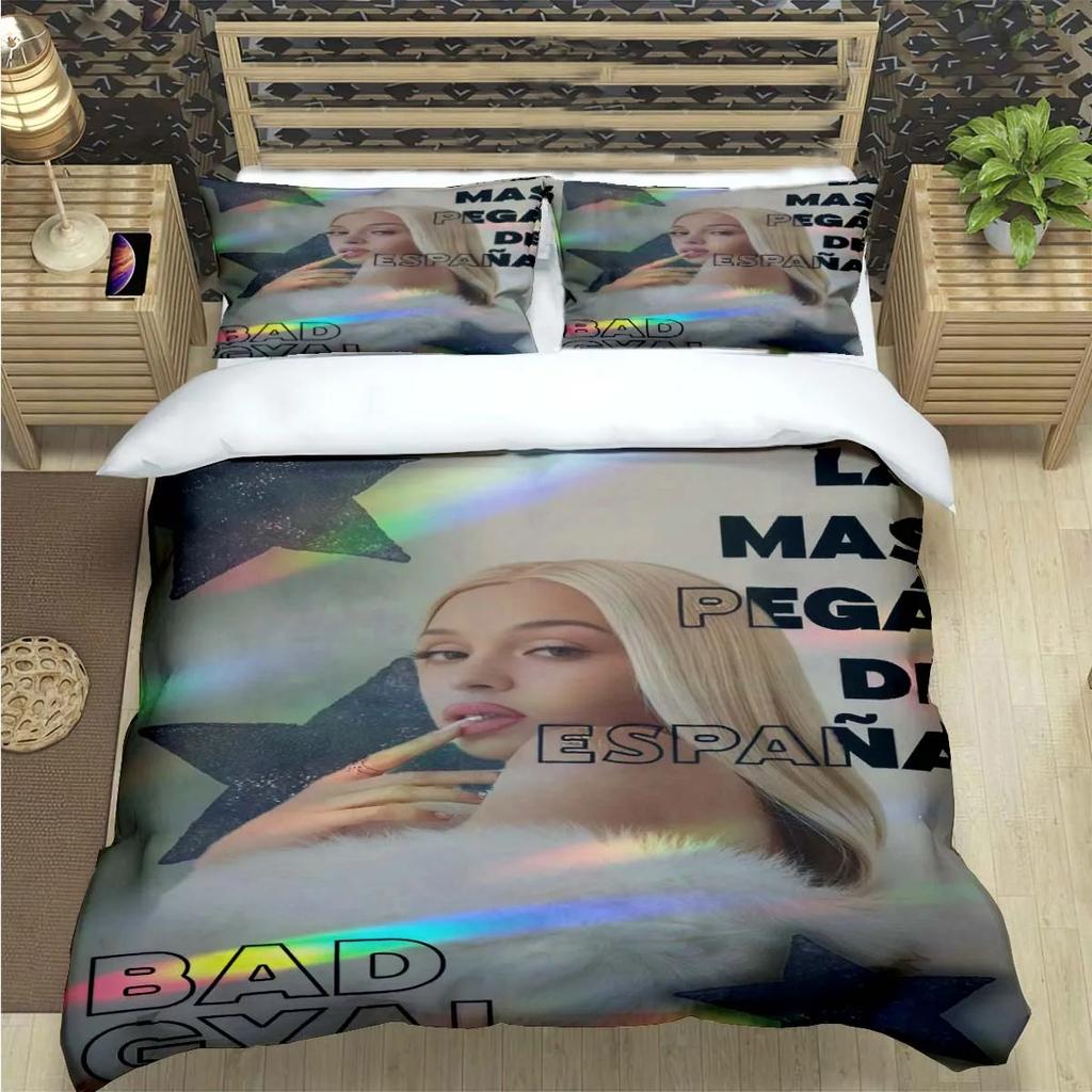Fashion Spain Hot Female Singer B-bad G-Gyal Print Bedding Set Duvet Cover Comforter Bed Youth Kids Girl Boys Luxury Gift