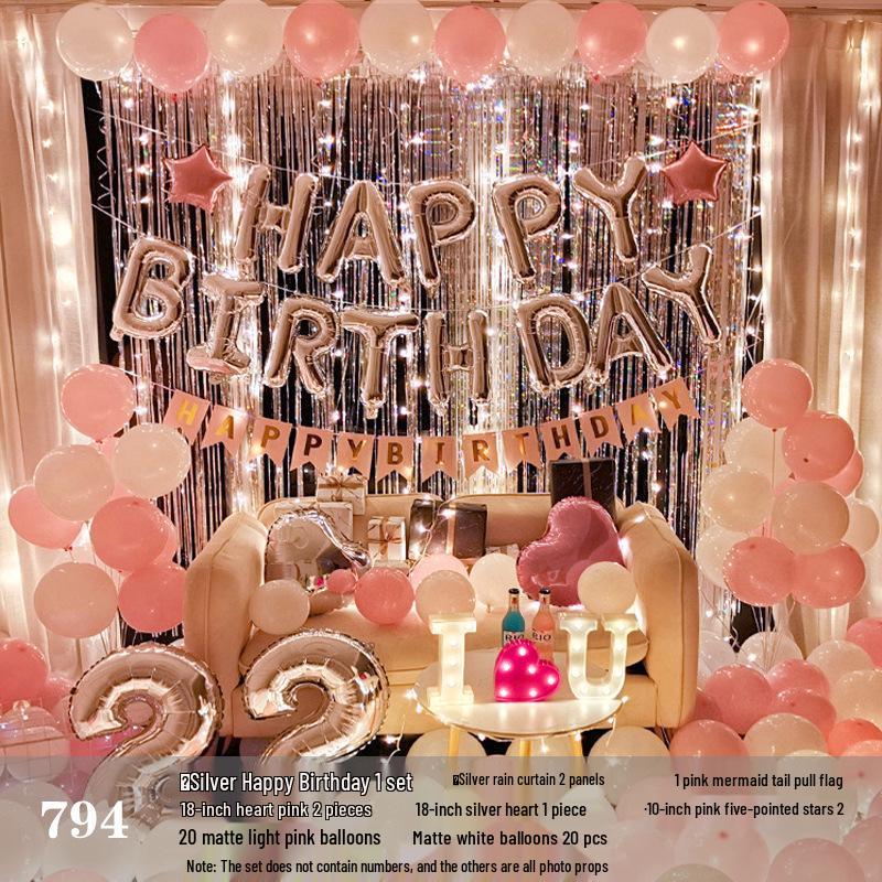 Romantic Birthday Balloon Set: High-End Decorations for Boyfriend or Girlfriend