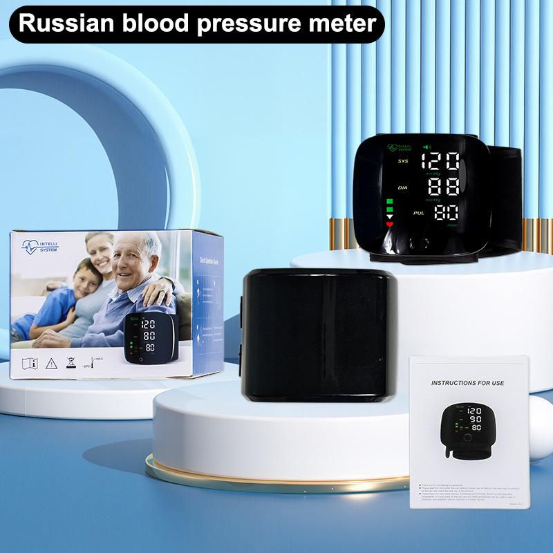 Цифровой наручный тонометр Автоматический голосовой тонометр Монитор сердечного ритма Умный сенсорный ЖК-экран Заряжаемый сфигмоманометр one size чёрный