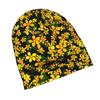 2D Flat Printing Orange & Yellow Flowers On Black Background Adult Knit Beanie with Style Fits Effortlessly Into Seasonal Wardrobes and Pairs Well Wit
