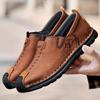 Handmade Retro Leather Shoes Men Loafers Fashion Casual Shoes Men Flats Moccasins Men Shoes Leather