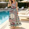Women's Sleeveless Maxi Dress,Loose Breathable Vacation Dress for Travel,Poolside,Casual Wear & Photos,Stylish Versatile