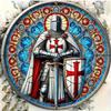 Mural de Escudo de Caballero Templario Señal de Cruzado Decoración de Metal Cruz Roja Aluminio Coleccionable para Hombres
