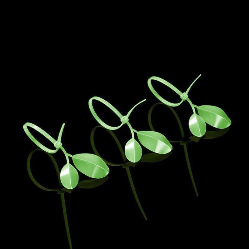 Blattform Grüne Nylon-Kabelbinder für Gartenpflanzenstütze und Dekoration Wiederverwendbar Wetterfest für Innen- und Außeneinsatz