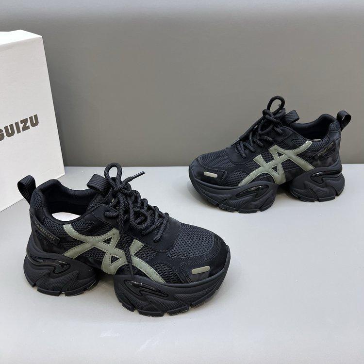 Height-increasing dad shoes for women 2025 autumn new versatile thick-soled four-season comfortable running casual versatile sports shoes for women